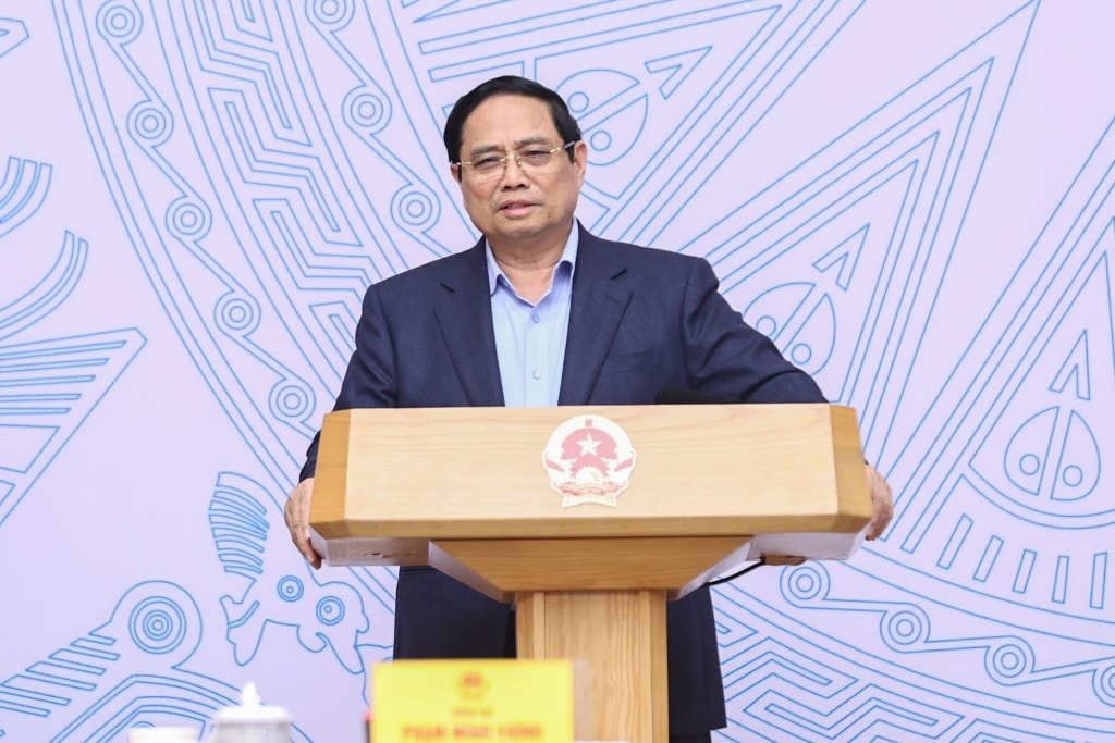 Thủ tướng Chính phủ Phạm Minh Chính cho biết, biến đổi khí hậu đã trở thành vấn đề toàn cầu, trong đó Việt Nam là một trong những nước chịu ảnh hưởng nặng nề nhất bởi biến đổi khí hậu - Ảnh: VGP/Nhật Bắc