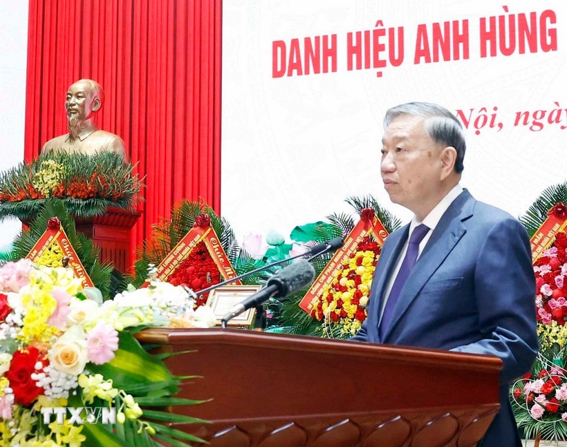 Tổng Bí thư Tô Lâm phát biểu. (Ảnh: Thống Nhất/ TTXVN)