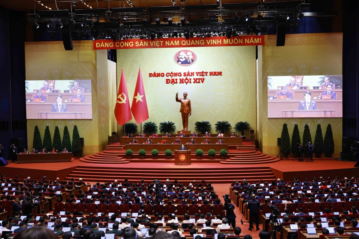 Quang cảnh phiên khai mạc Đại hội XIV của Đảng.