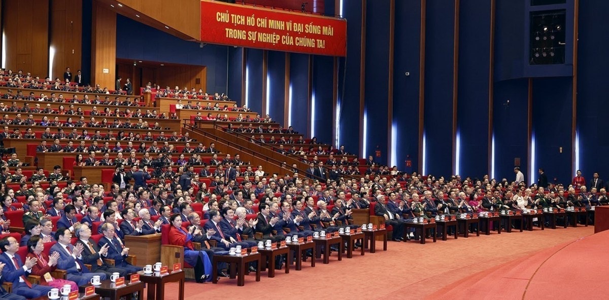 Các đại biểu tham dự phiên khai mạc Đại hội XIV của Đảng.