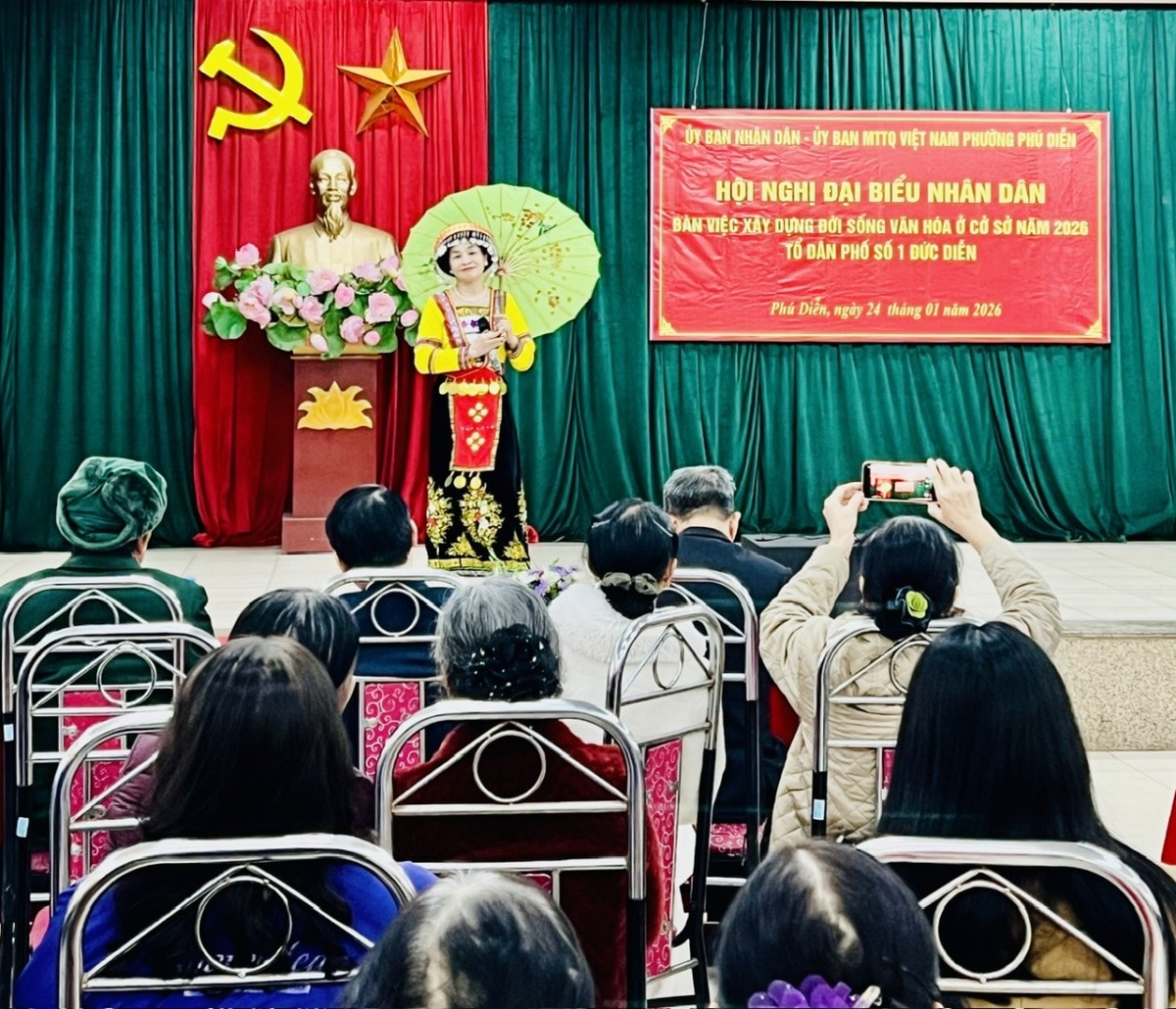 Phường Phú Diễn tổ chức hội nghị điểm xây dựng đời sống văn hóa ở cơ sở năm 2026