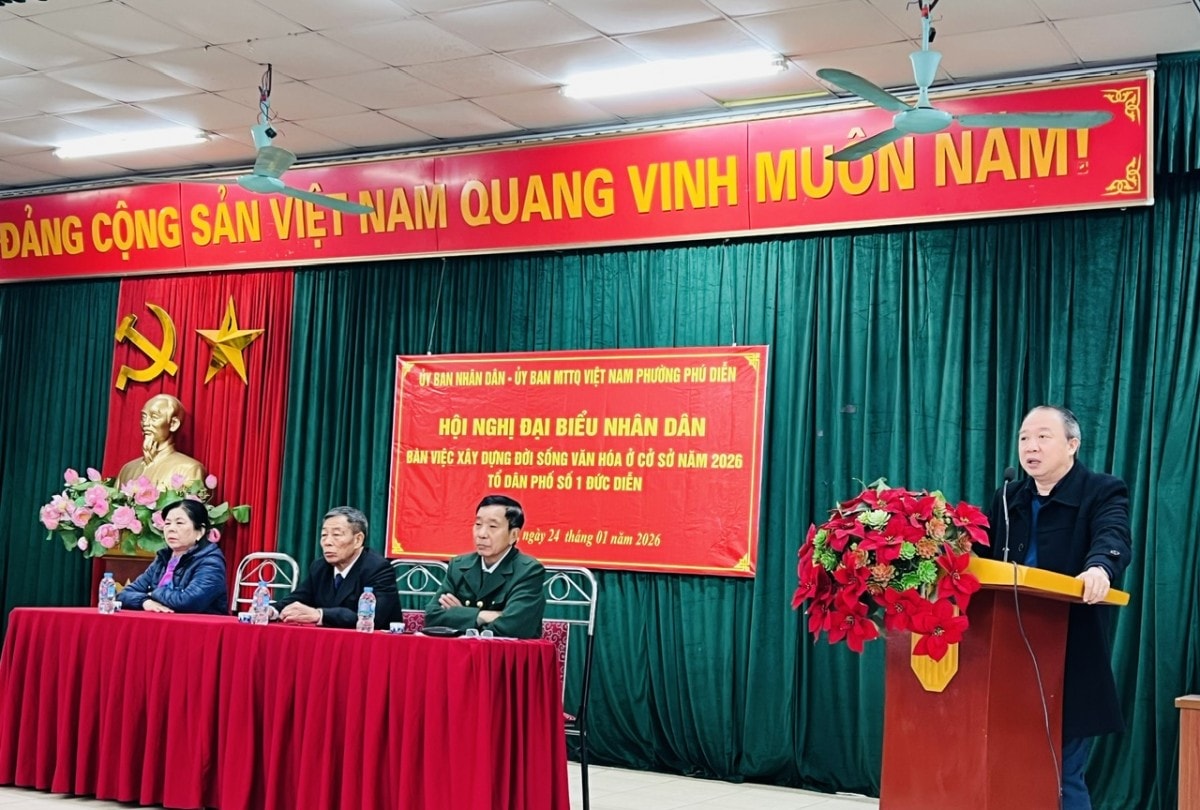 Phường Phú Diễn tổ chức hội nghị điểm xây dựng đời sống văn hóa ở cơ sở năm 2026