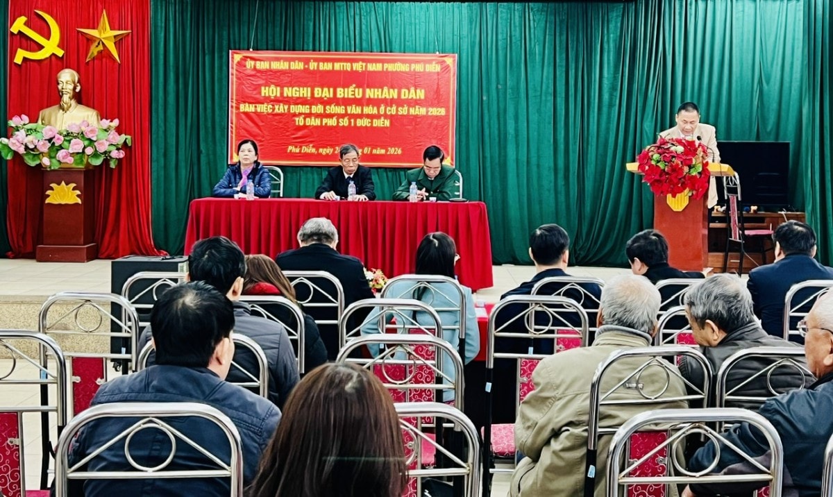 Phường Phú Diễn tổ chức hội nghị điểm xây dựng đời sống văn hóa ở cơ sở năm 2026