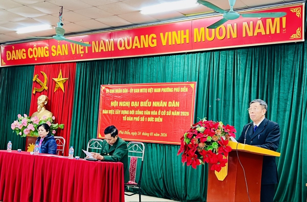 Phường Phú Diễn tổ chức hội nghị điểm xây dựng đời sống văn hóa ở cơ sở năm 2026