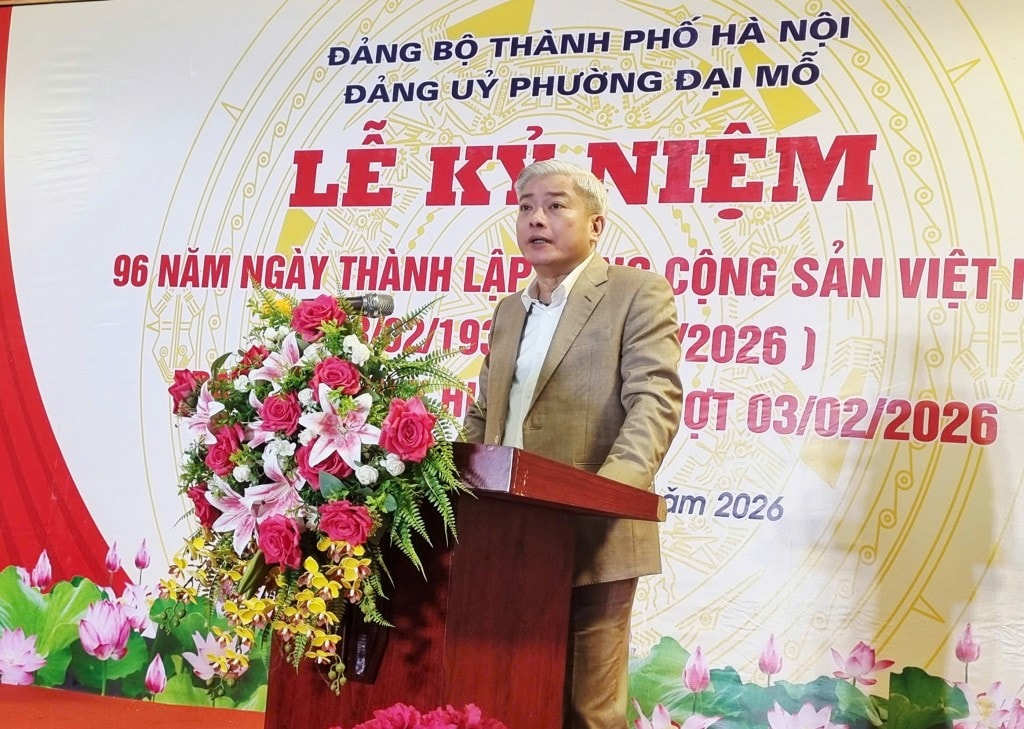 Đồng chí Mai Trọng Thái - Bí thư Đảng ủy, Chủ tịch HĐND phường Đại Mỗ trình bày diễn văn kỷ niệm 96 năm Ngày thành lập Đảng Cộng sản Việt Nam Đồng chí Mai Trọng Thái - Bí thư Đảng ủy, Chủ tịch HĐND phường Đại Mỗ trình bày diễn văn kỷ niệm 96 năm Ngày thành lập Đảng Cộng sản Việt Nam
