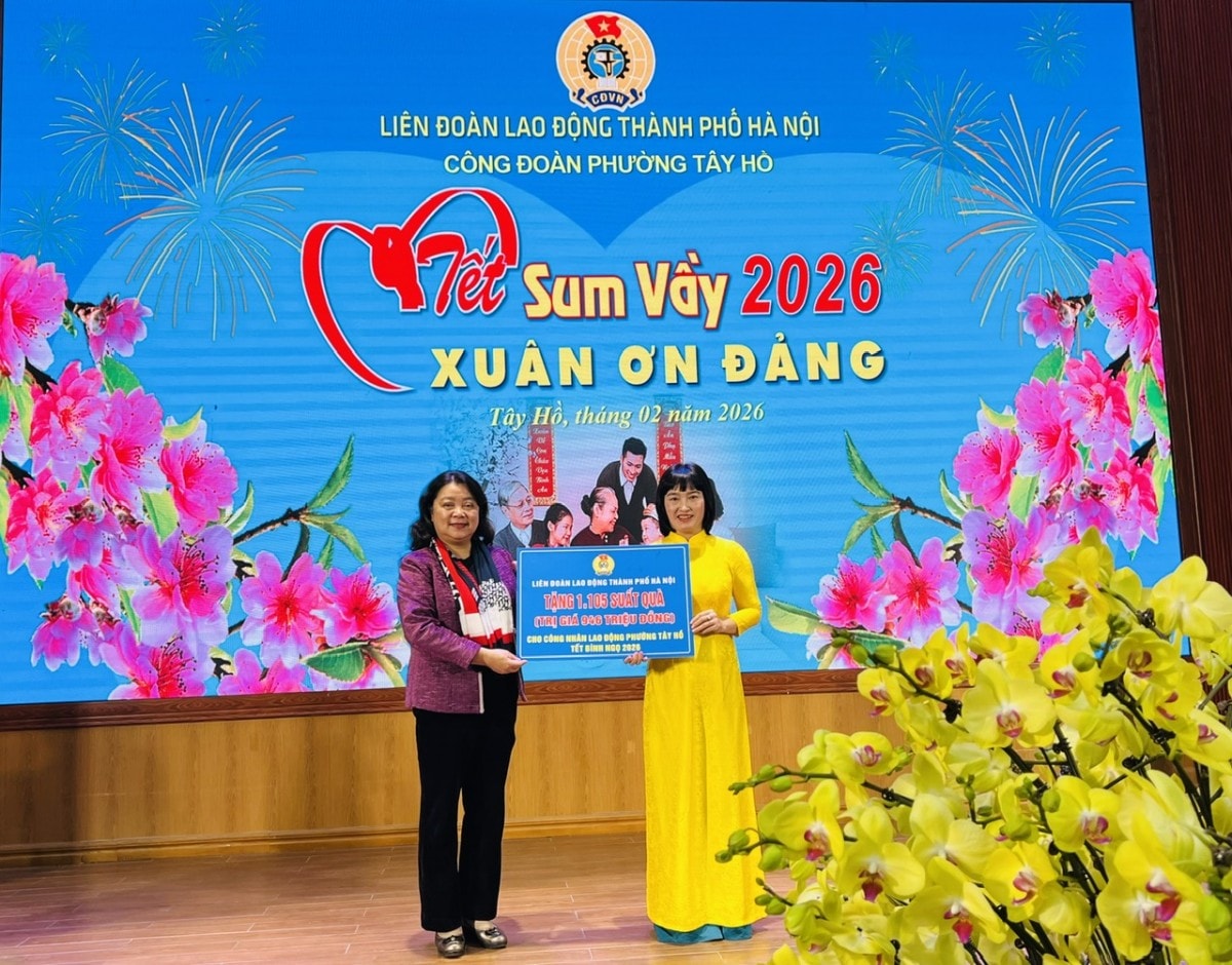 Công đoàn phường Tây Hồ chăm lo Tết cho người lao động, phát động phong trào thi đua đổi mới sáng tạo năm 2026