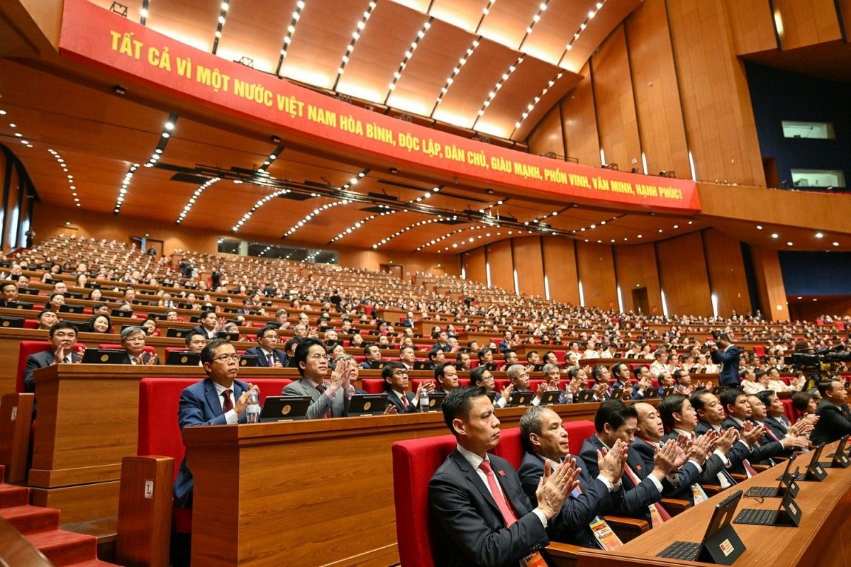 Các đại biểu tham dự phiên khai mạc Đại hội XIV của Đảng.