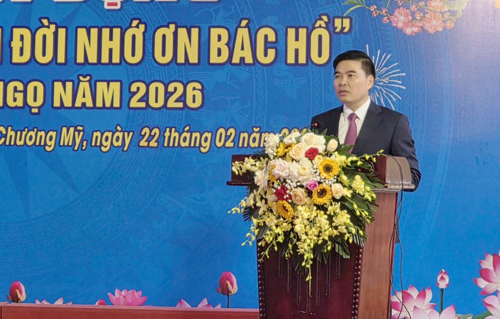 Đồng chí Trịnh Duy Oai phát biểu tại chương trình (Ảnh: Phi Tuấn)