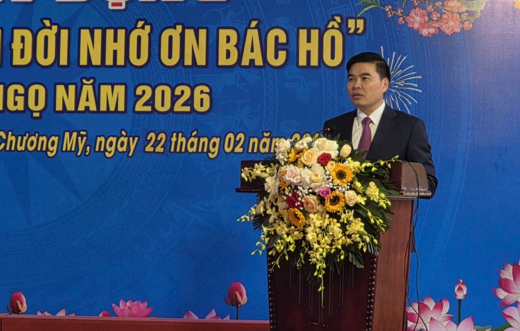 Đồng chí Trịnh Duy Oai phát biểu tại chương trình
