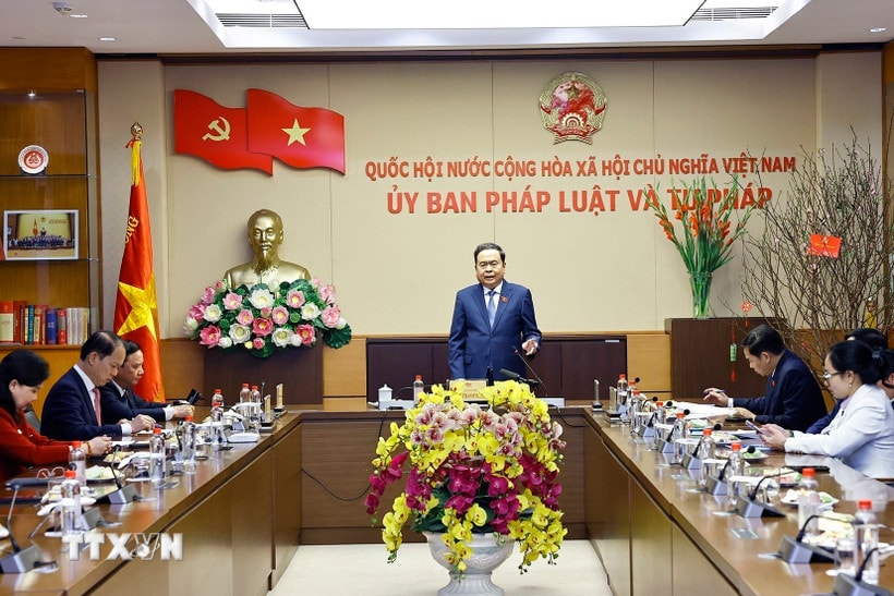 Chủ tịch Quốc hội Trần Thanh Mẫn phát biểu. (Ảnh: Doãn Tấn/TTXVN)