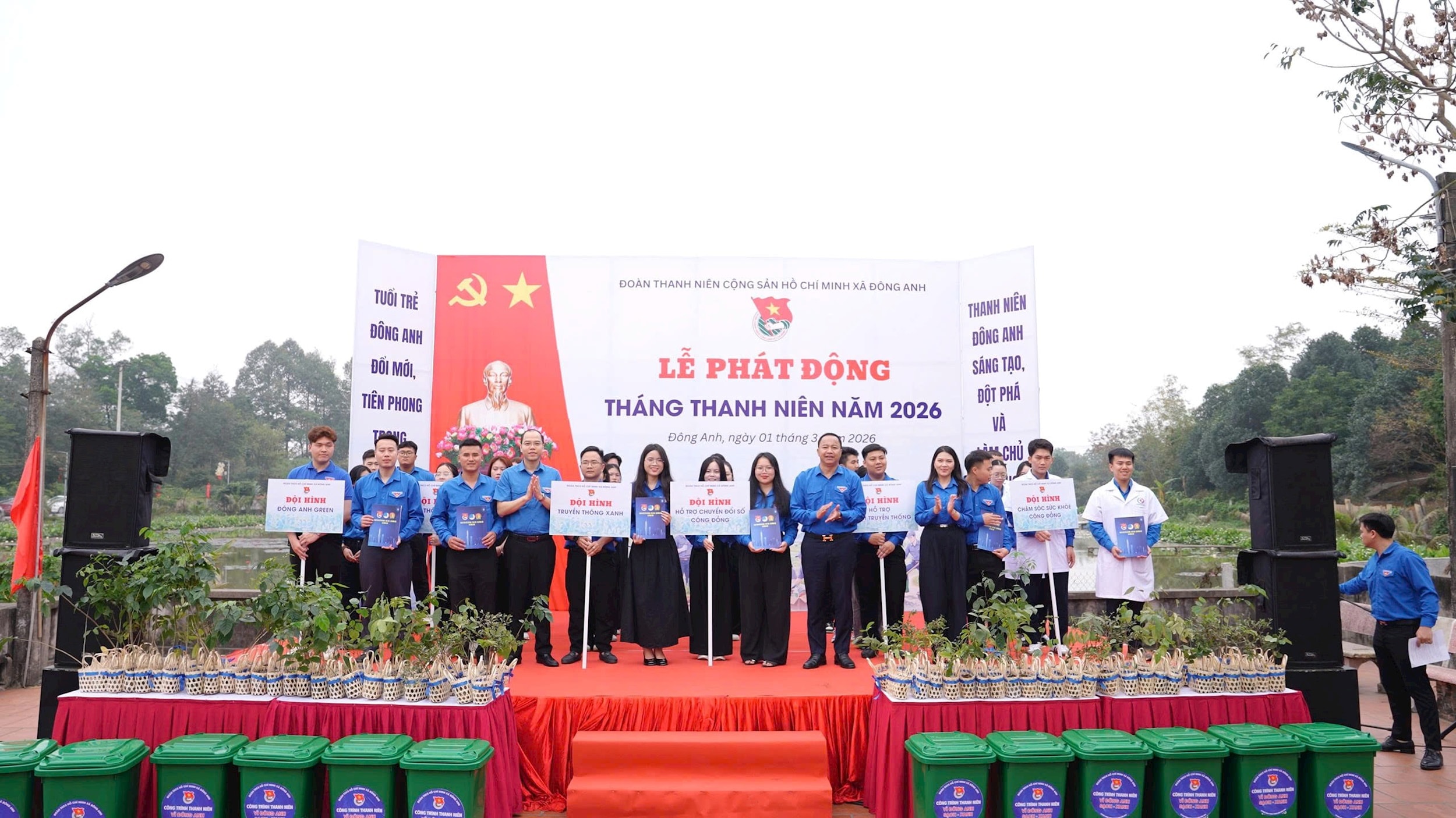 Ra mắt các đọi hình thanh niên tình nguyện tại Lễ phát động Tháng Thanh niên năm 2026 (Ảnh: Thi Mai)