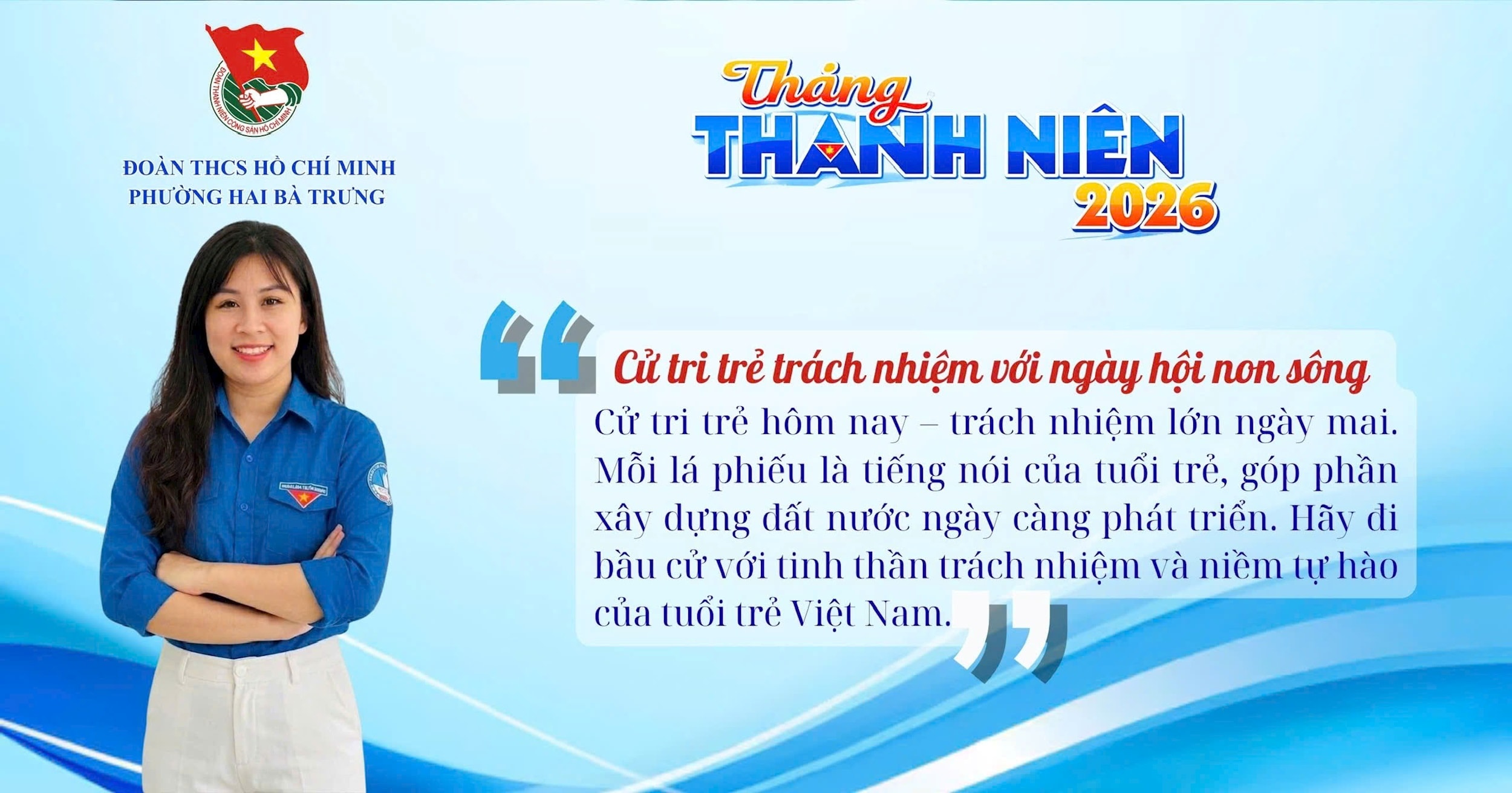 Bạn Nguyễn Minh Hằng, Bí thư Chi đoàn Trường Tiểu học Trưng Trắc chi sẻ thông điệp tới các bạn trẻ (Ảnh: ĐP)