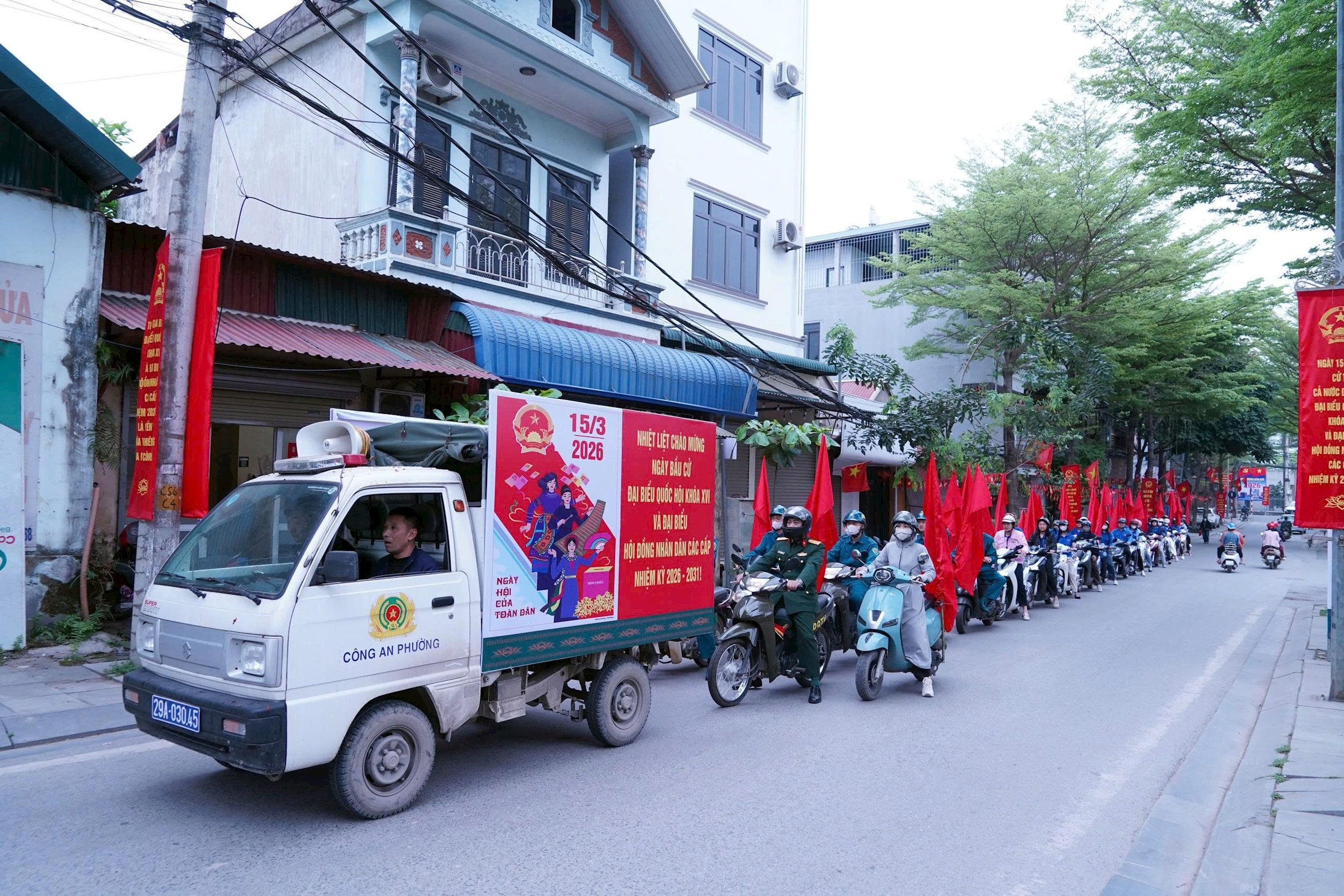 Phường Chương Mỹ: Ra quân tuyên truyền lưu động chào mừng ngày bầu cử