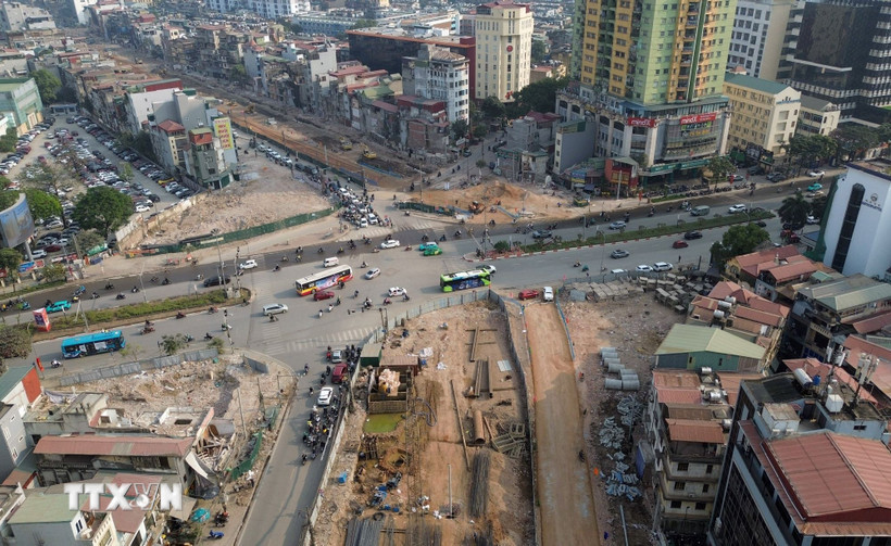 Nút giao Nguyễn Chí Thanh-La Thành. (Ảnh: Quốc Khánh/TTXVN)
