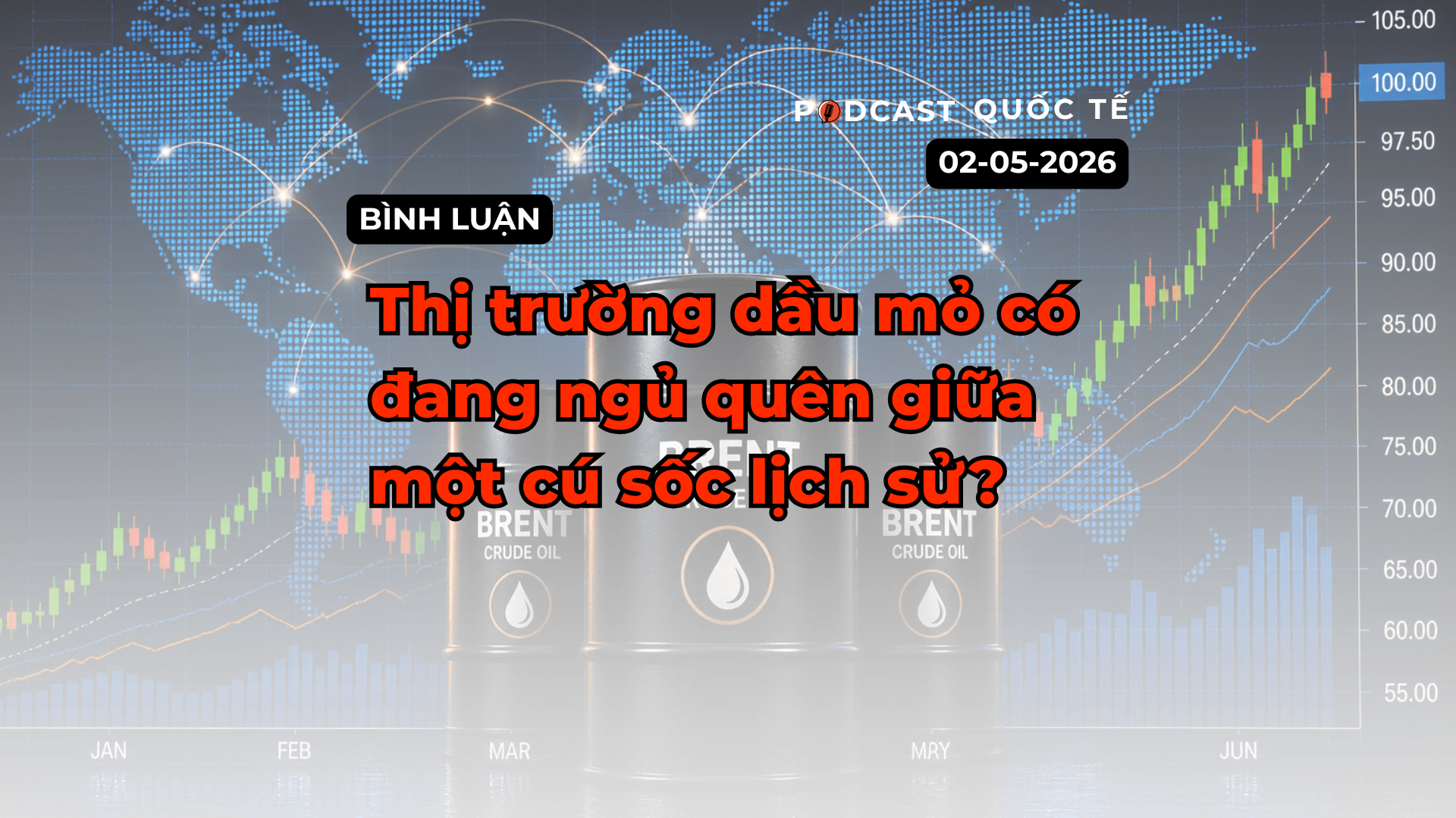 [Podcast quốc tế]: Thị trường dầu mỏ đang ngủ quên giữa một cú sốc lịch sử?