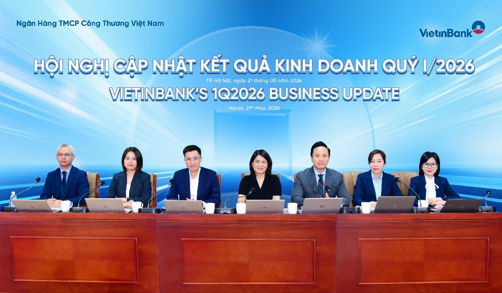 Toàn cảnh Hội nghị cập nhật kết quả kinh doanh quý 1-2026 của VietinBank.