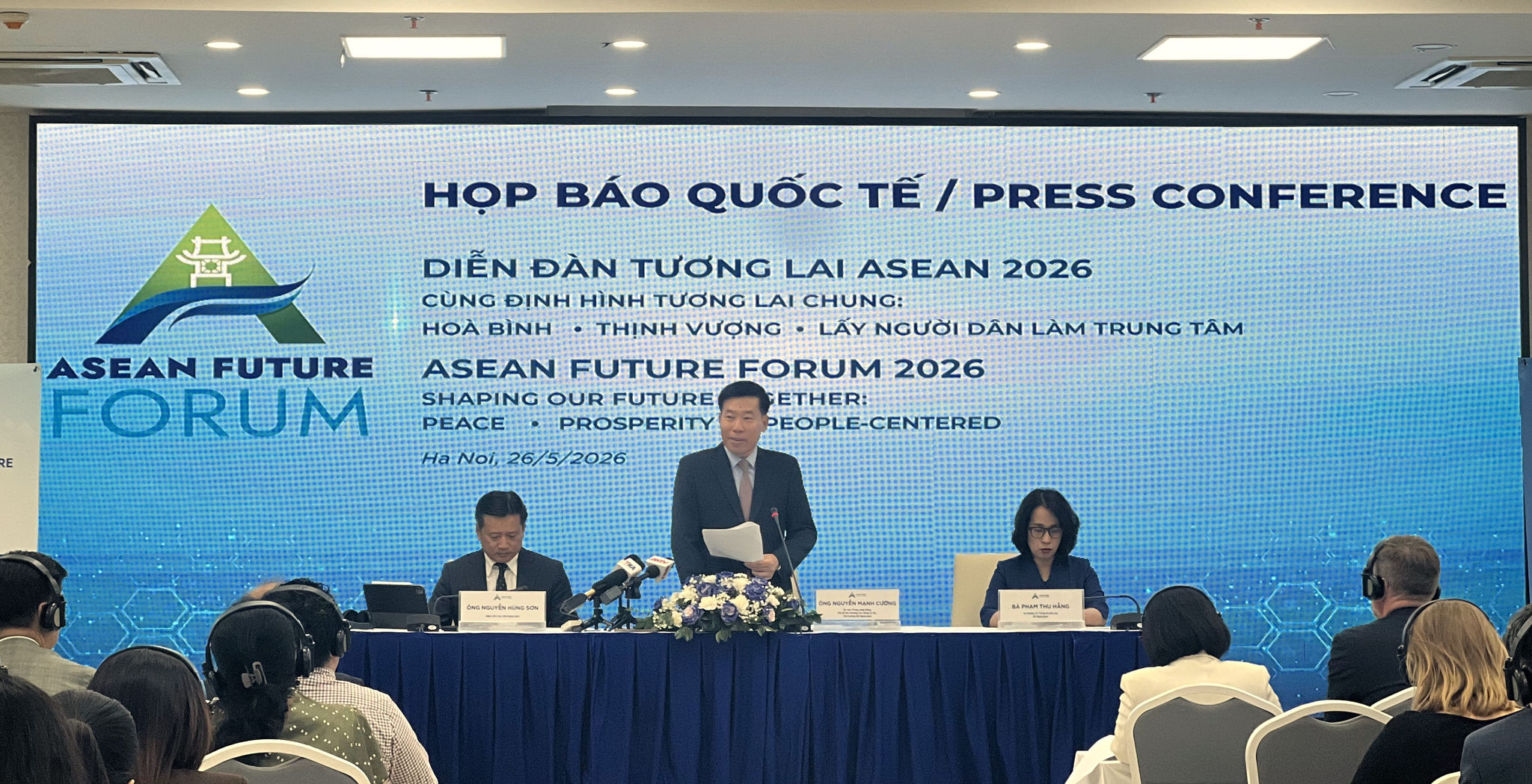 Họp báo quốc tế thông tin về Diễn đàn Tương lai ASEAN 2026 (AFF 2026). Ảnh: Liên Hà