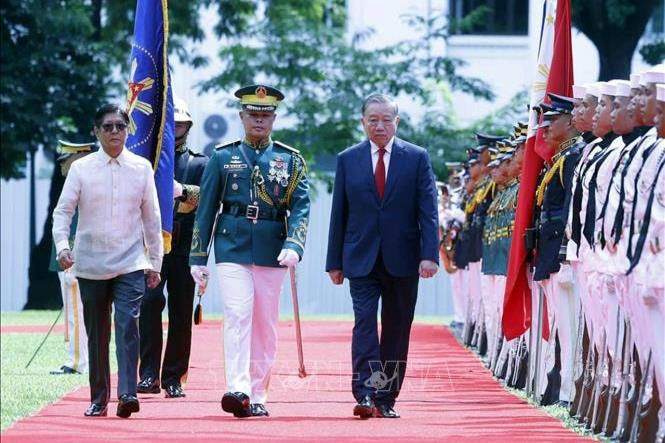 Lễ đón Tổng Bí thư, Chủ tịch nước Tô Lâm thăm cấp Nhà nước Philippines