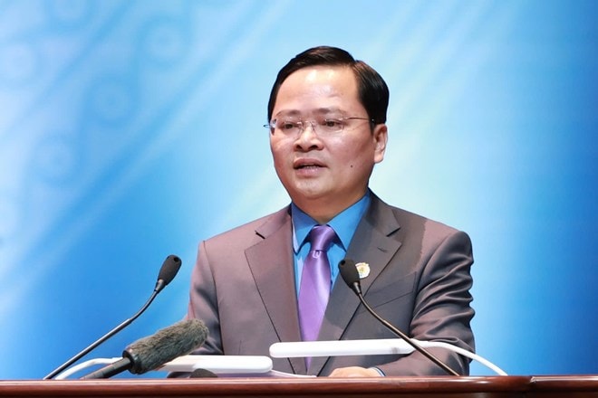Đồng chí Nguyễn Anh Tuấn Ủy viên Trung ương Đảng, Chủ tịch Tổng Liên đoàn Lao động Việt Nam khóa XIII tái đắc cử Chủ tịch Tổng Liên đoàn Lao động Việt Nam khóa XIV. Ảnh: Hải Nguyễn