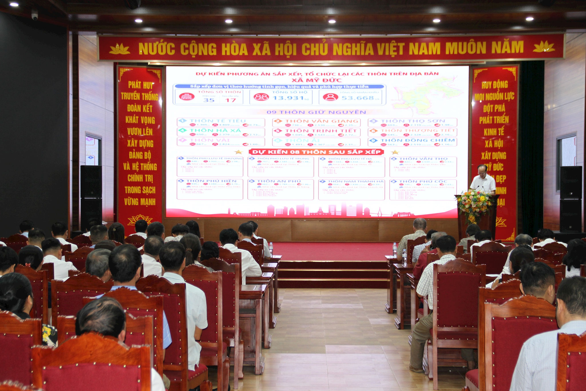 Xã Mỹ Đức dự kiến sắp xếp từ 35 thôn xuống còn 17 thôn