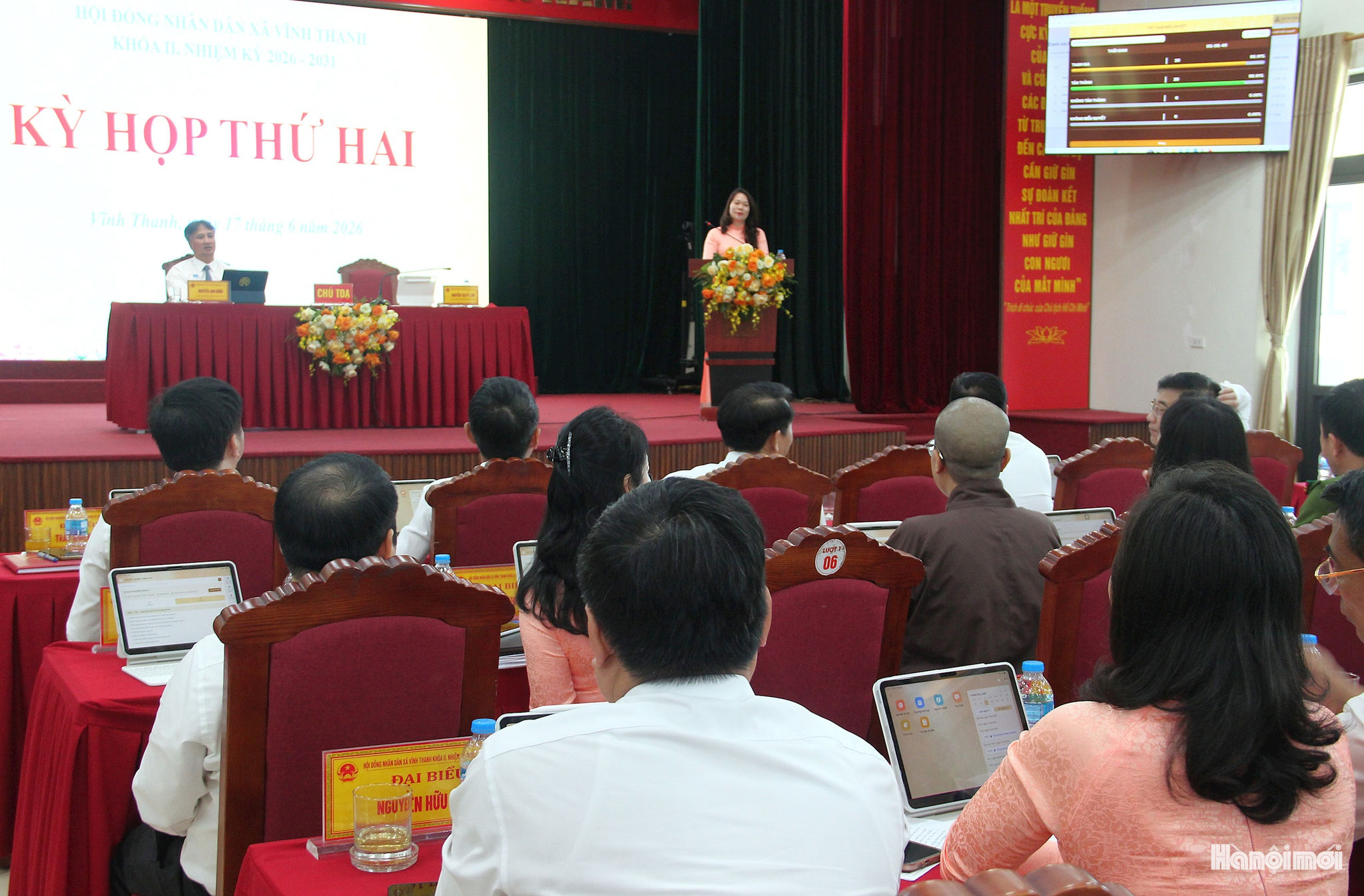 HĐND xã Vĩnh Thanh: Đi đến cùng vấn đề chất vấn, bảo đảm quyền của cử tri và trách nhiệm của đại biểu