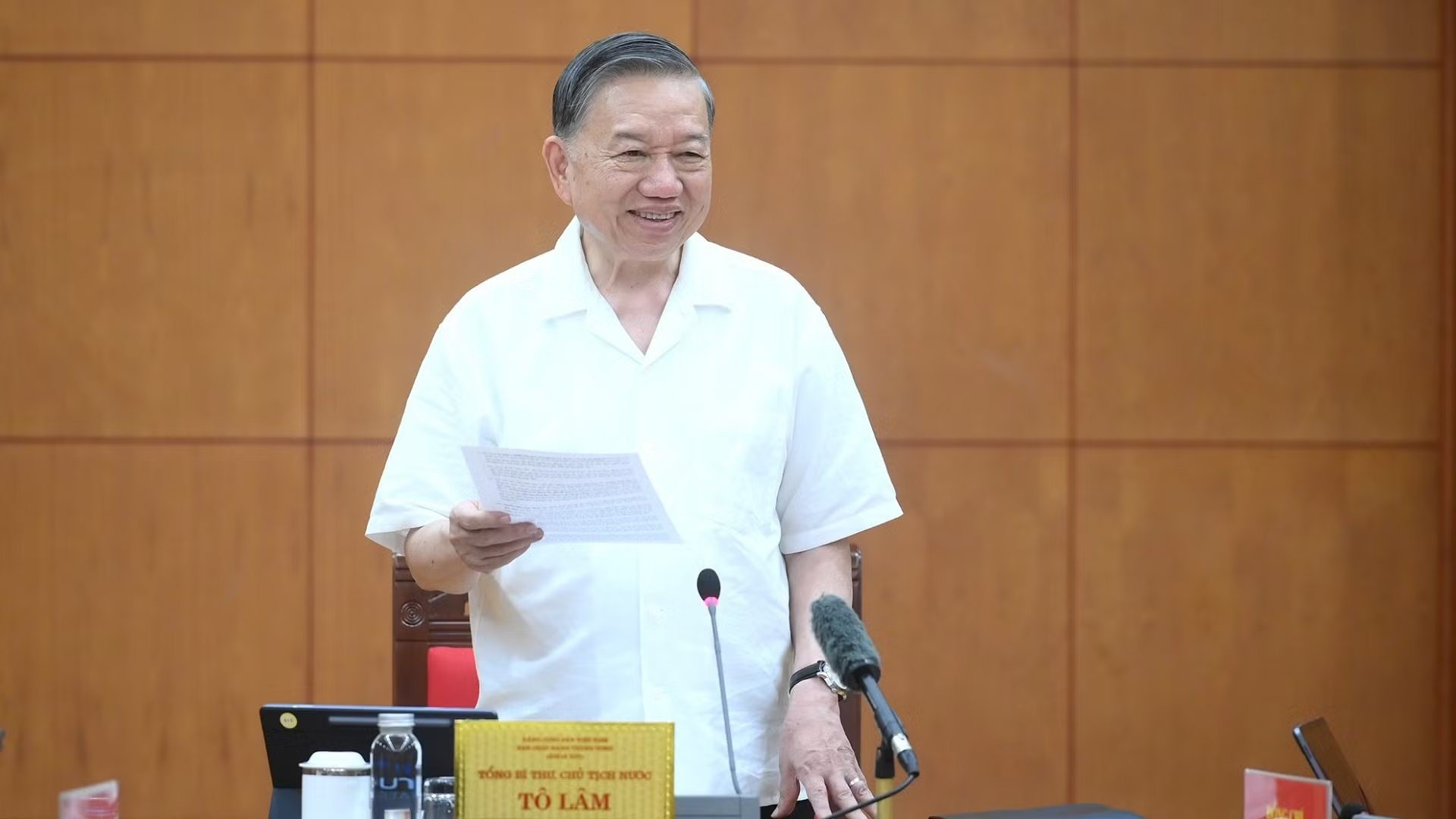 Tổng Bí thư, Chủ tịch nước Tô Lâm phát biểu chỉ đạo tại cuộc làm việc. Ảnh: Đăng Khoa/nhandan.vn