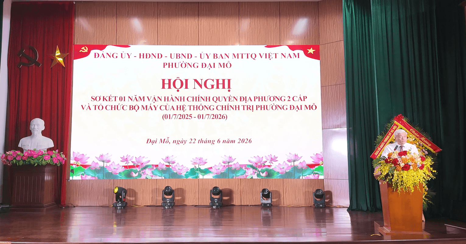 Đồng chí Mai Trọng Thái, Bí thư Đảng ủy, Chủ tịch HĐND phường Đại Mỗ phát biểu khai mạc.