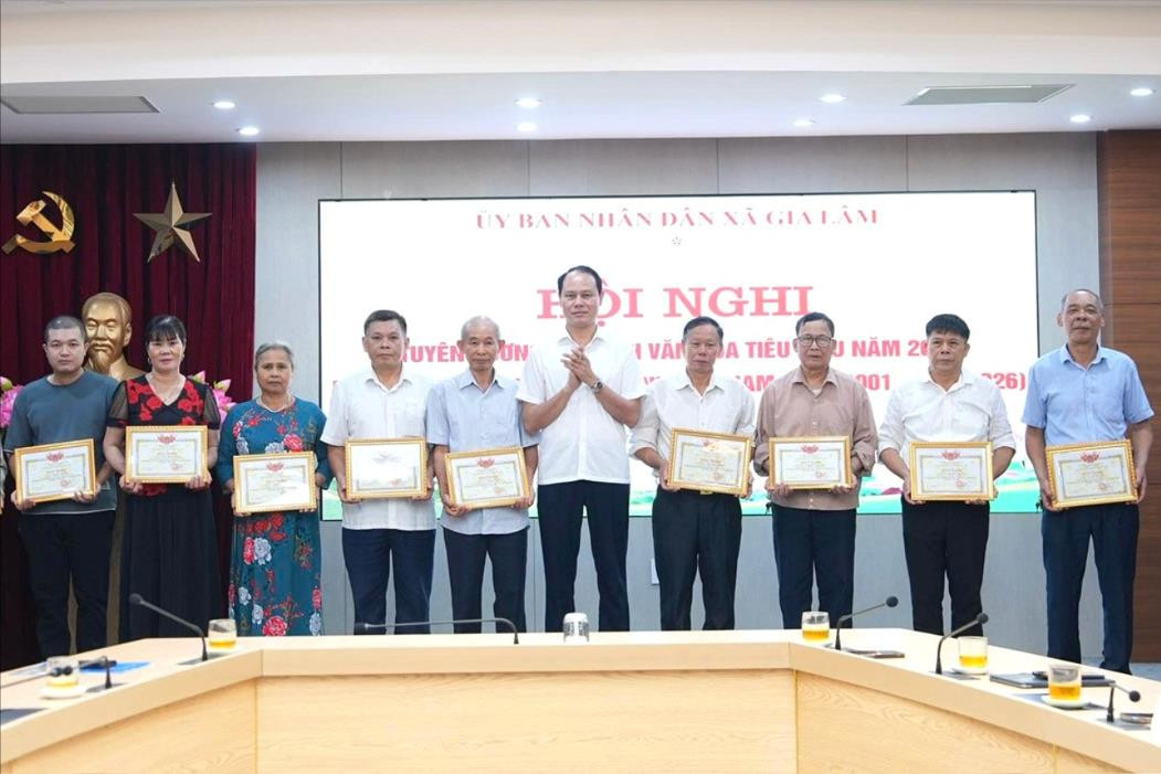 Xã Gia Lâm tuyên dương 36 gia đình văn hóa tiêu biểu