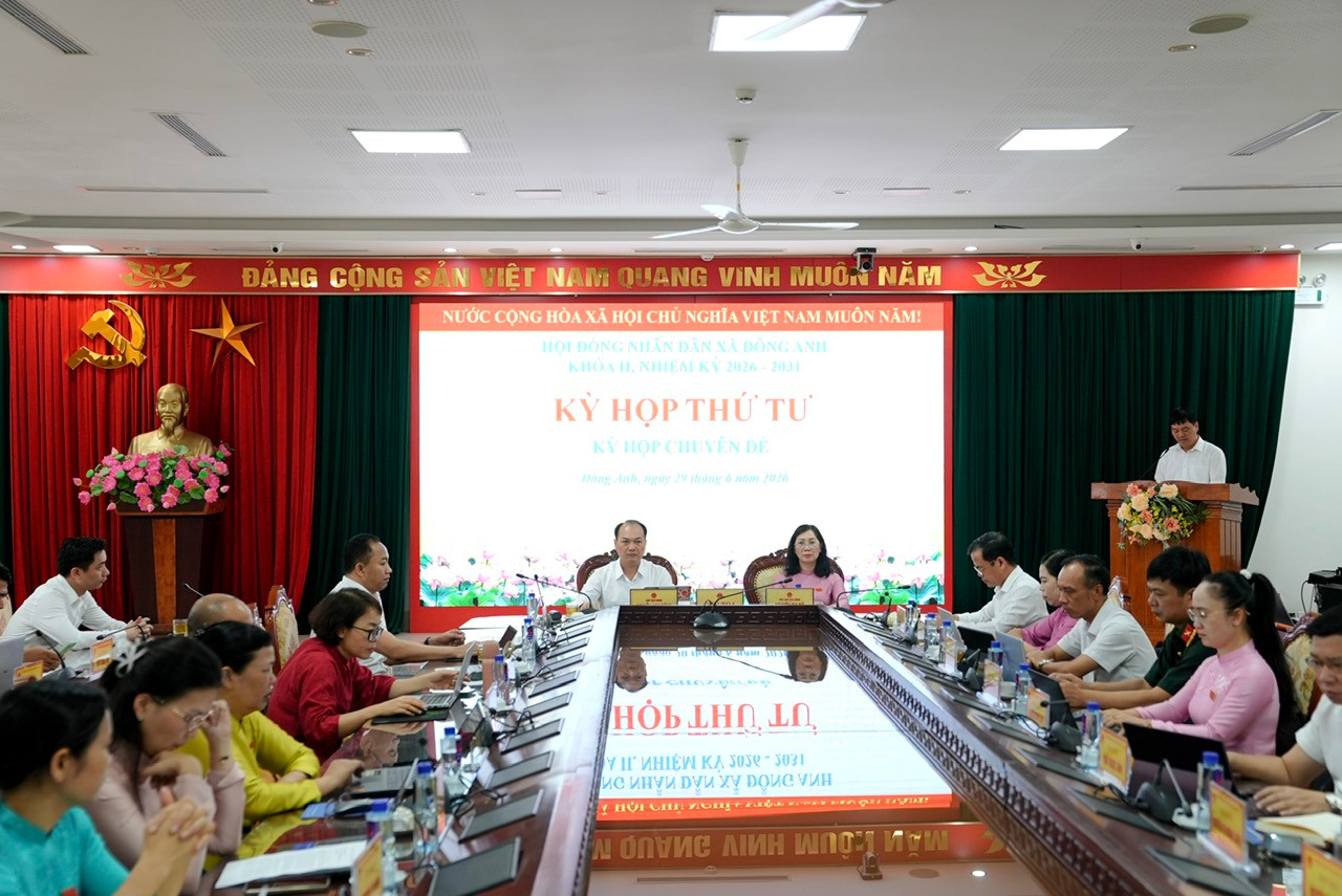 HĐND xã Đông Anh khóa II, nhiệm kỳ 2026-2031 tổ chức Kỳ họp thứ Tư (kỳ họp chuyên đề). Ảnh:MK