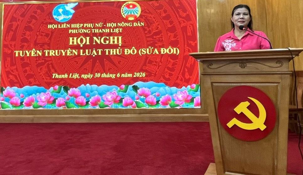 Phường Thanh Liệt: Tuyên truyền Luật Thủ đô (sửa đổi), tạo động lực nâng cao hiệu quả công tác Hội Phụ nữ
