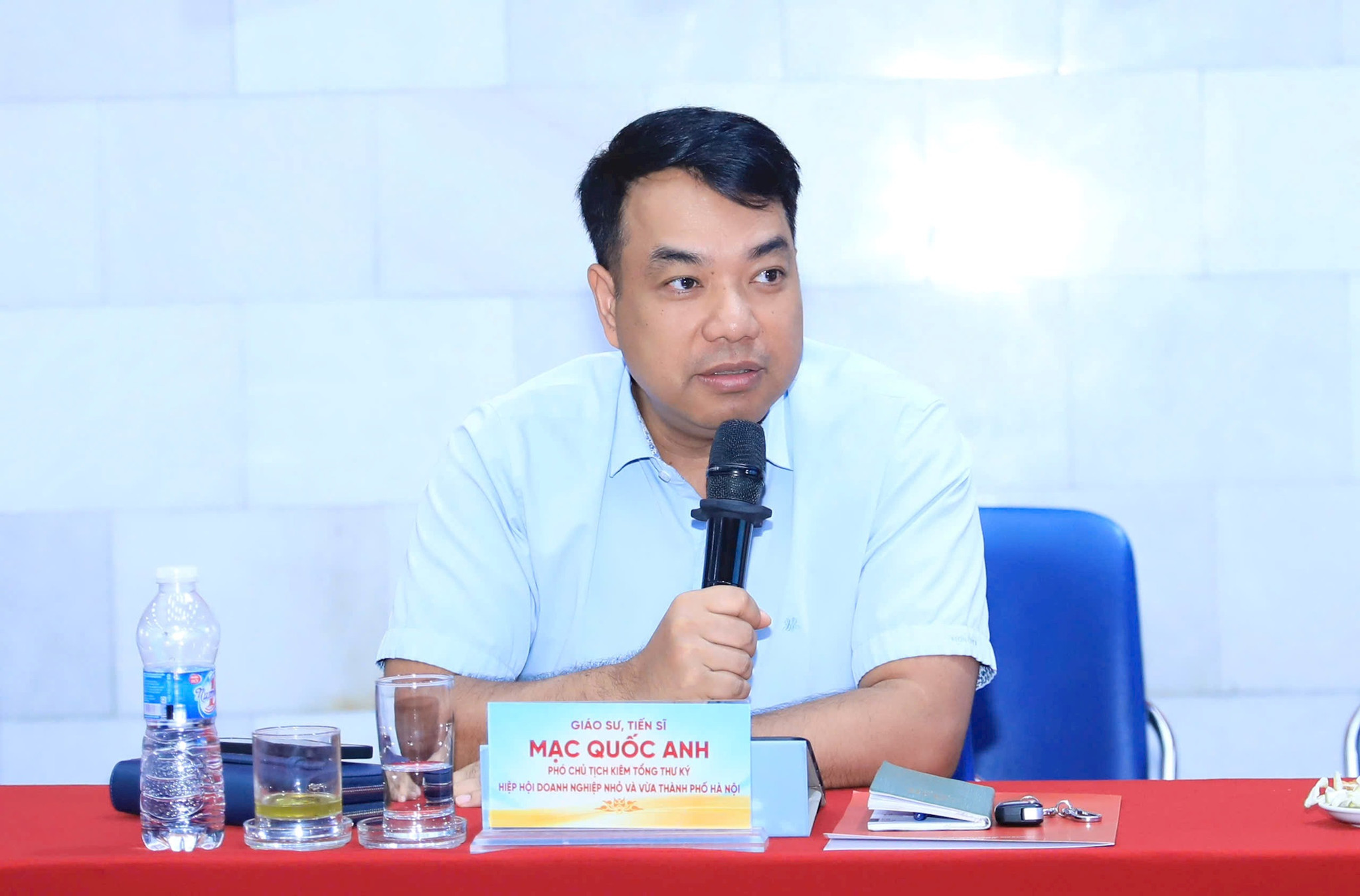 Phó Chủ tịch kiêm Tổng Thư ký Hiệp hội Doanh nghiệp nhỏ và vừa thành phố Hà Nội Mạc Quốc Anh. Ảnh: Quang Thái 