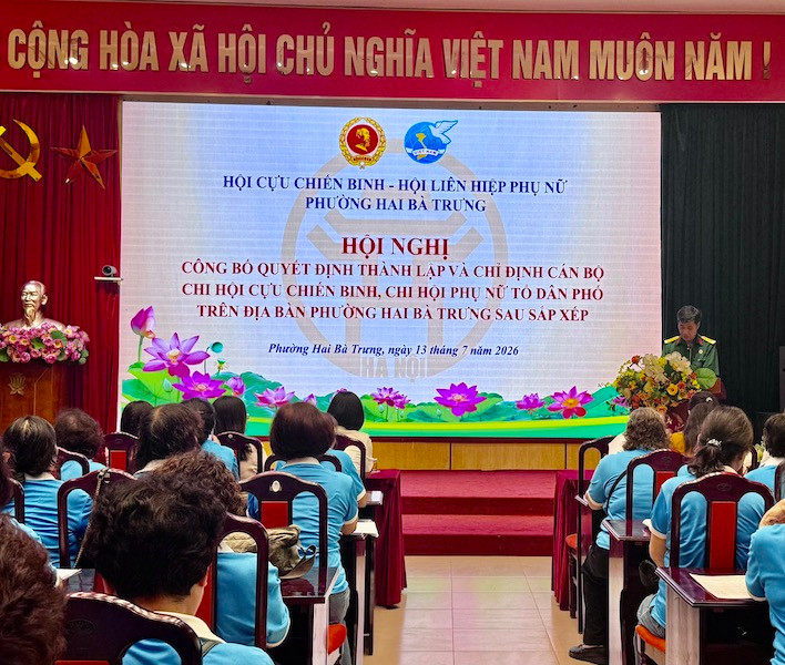 Phường Hai Bà Trưng kiện toàn tổ chức Chi hội Cựu chiến binh, Chi hội Phụ nữ sau sắp xếp tổ dân phố