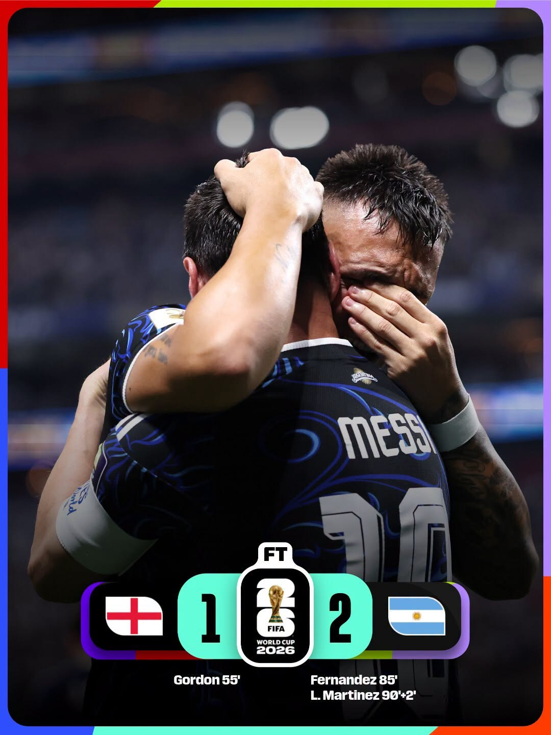 Argentina ngược dòng trước tuyển Anh, tái ngộ Tây Ban Nha ở chung kết World Cup 2026. Ảnh: FIFA
