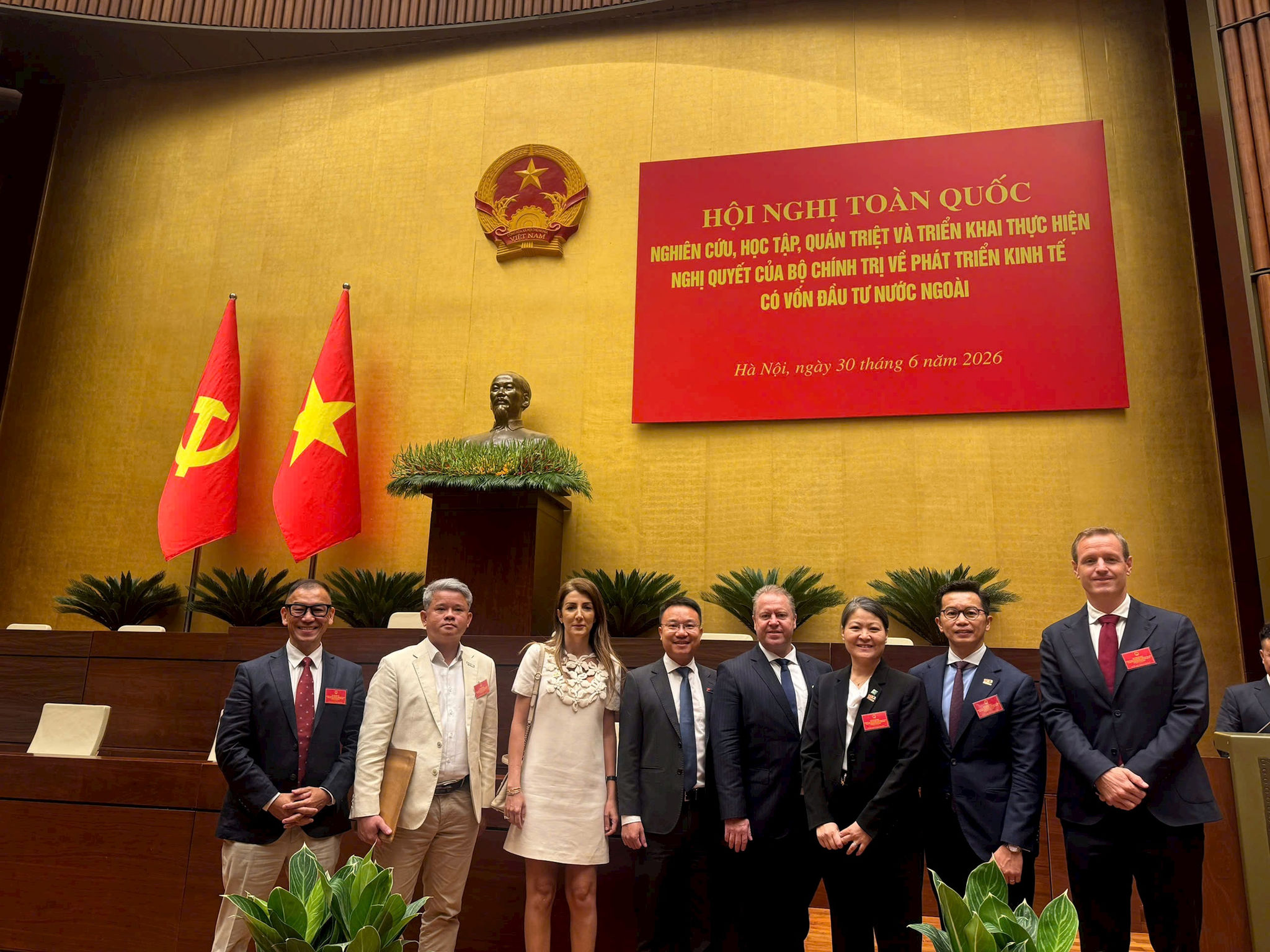 Các doanh nghiệp nước ngoài tham dự Hội nghị toàn quốc về phát triển kinh tế có vốn đầu tư nước ngoài. Ảnh: EuroCham