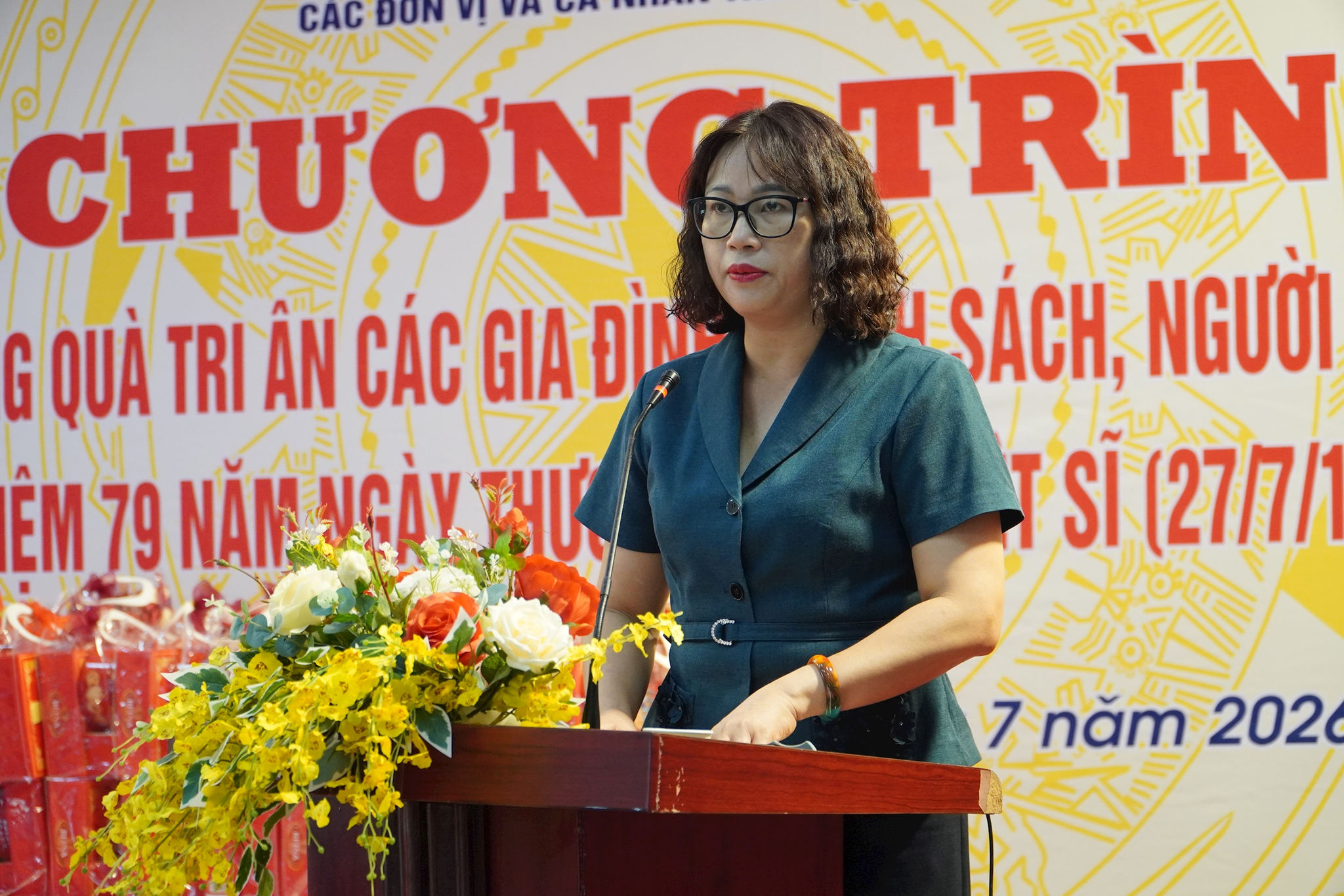 Chủ tịch Ủy ban MTTQ phường Lê Thị Bích Hà phát biểu tại chương trình.