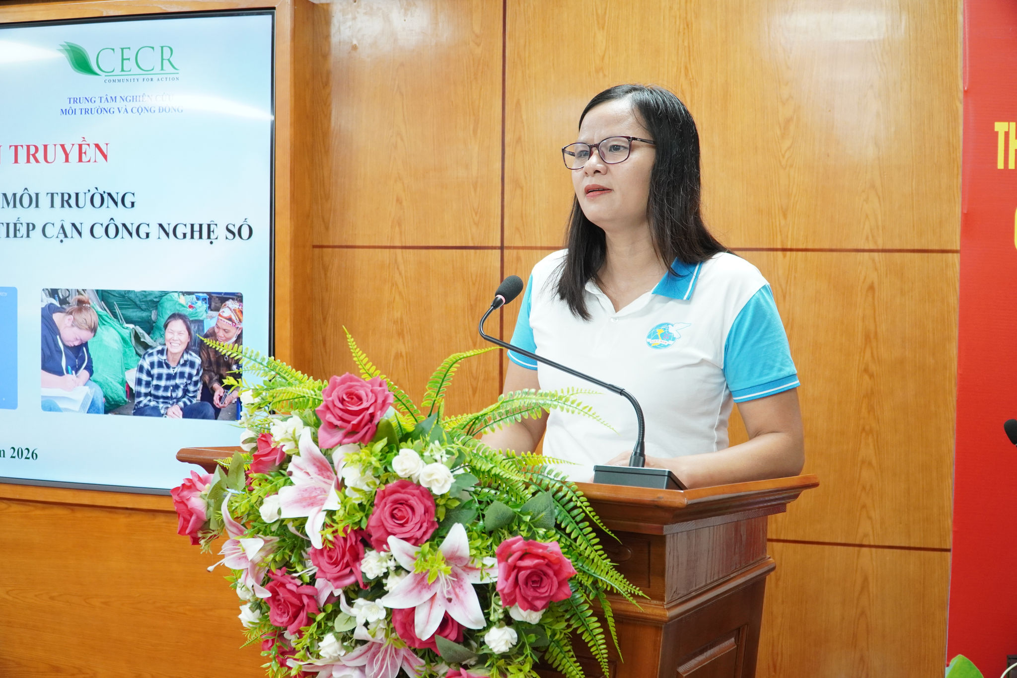 Chủ tịch Hội LHPN phường Đại Mỗ Nguyễn Thị Hồng Phương phát biểu.