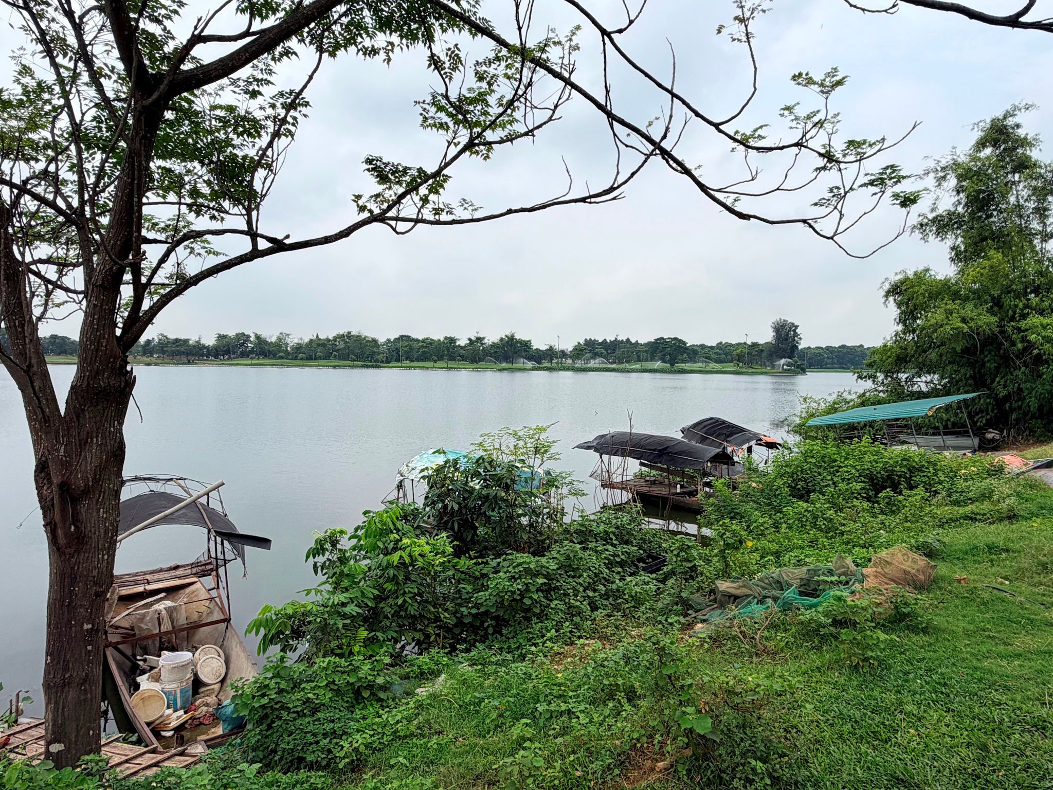 Sông Thiếp là nơi các ngư dân đánh bắt thuỷ sản nhưng đang gặp nhiều khó khăn. Ảnh: Thanh Hà