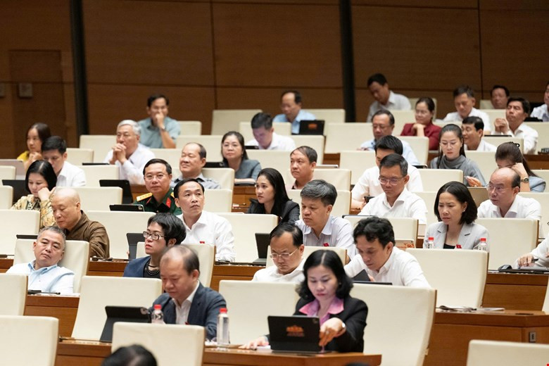 Các đại biểu Quốc hội thảo luận ở hội trường về: dự án Luật Hòa giải ở cơ sở (sửa đổi). Ảnh: Quochoi.vn