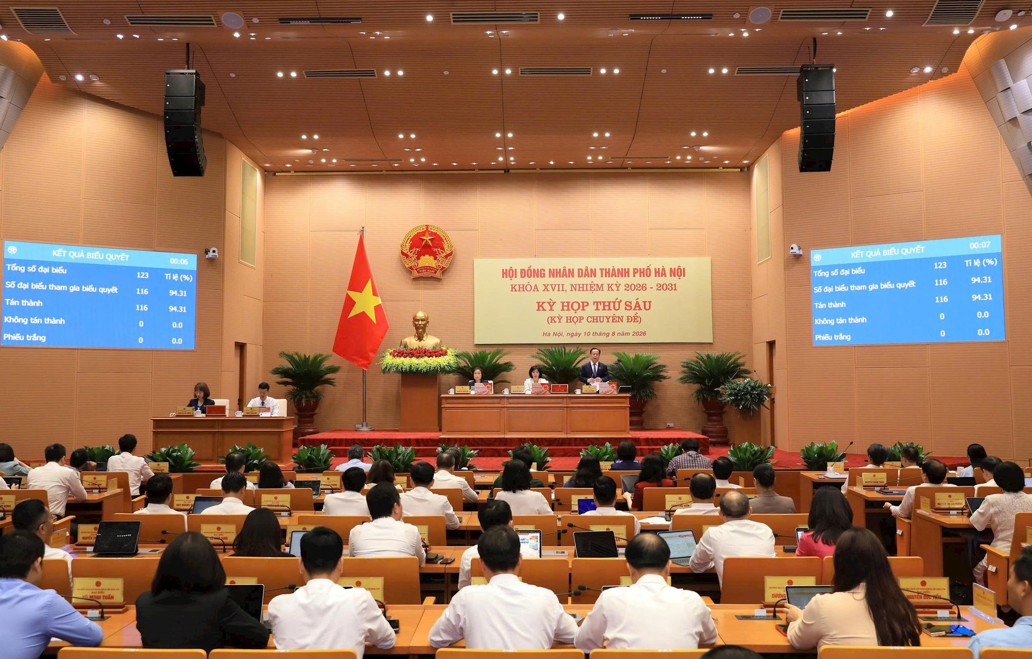 Quang cảnh phiên làm việc sáng 10-8. Ảnh: Thành Thái