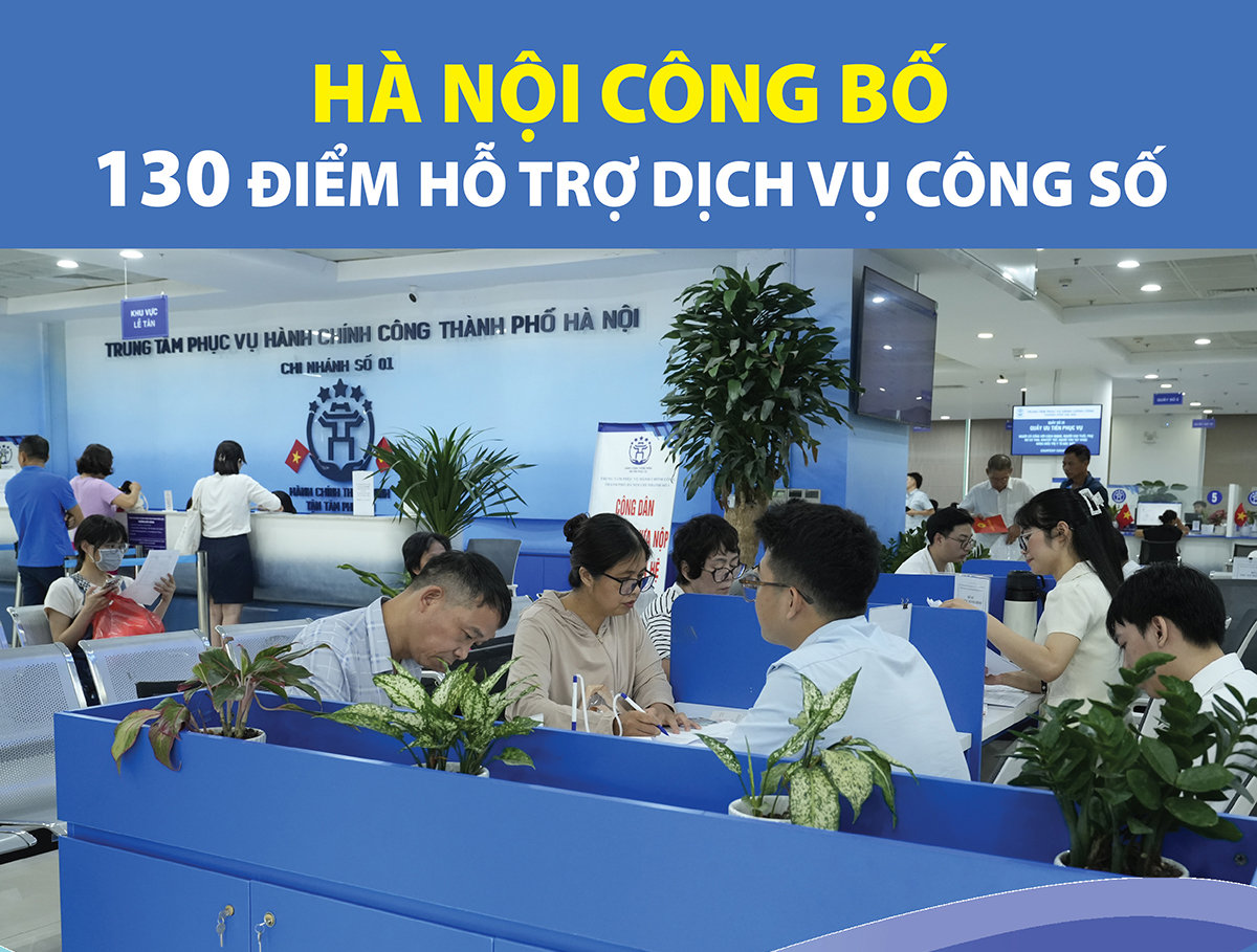 Hà Nội công bố 130 điểm hỗ trợ dịch vụ công số