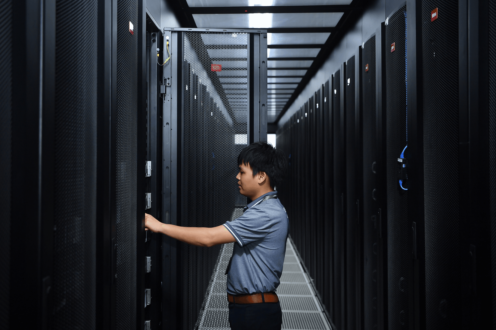 Bên trong trung tâm dữ liệu Viettel tại Hoà Lạc. Ảnh: Viettel