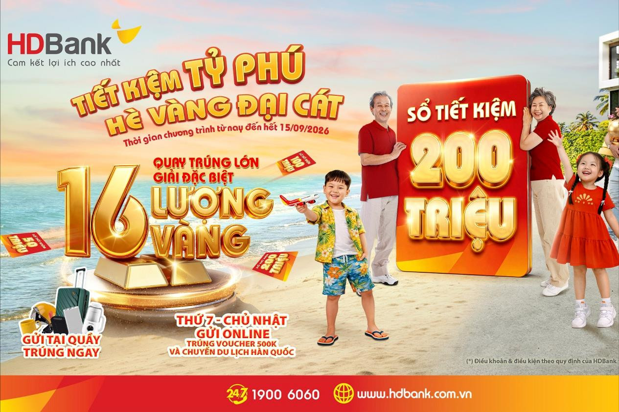 Gửi tiết kiệm 50 triệu đồng, săn cơ hội trúng 16 lượng vàng