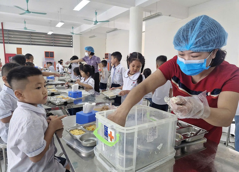 Trường Tiểu học Nam Phong tổ chức ăn bán trú cho học sinh năm học 2026-2027. Ảnh: PV