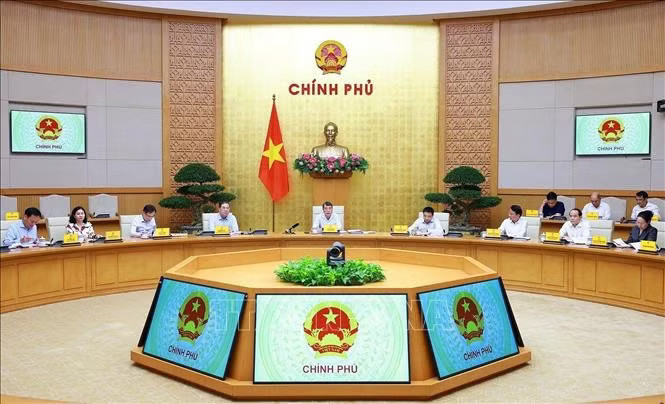 Thủ tướng Lê Minh Hưng chủ trì Hội nghị Ban Thường vụ Đảng uỷ Chính phủ về công tác đánh giá, xếp loại cán bộ. Ảnh: Dương Giang/TTXVN