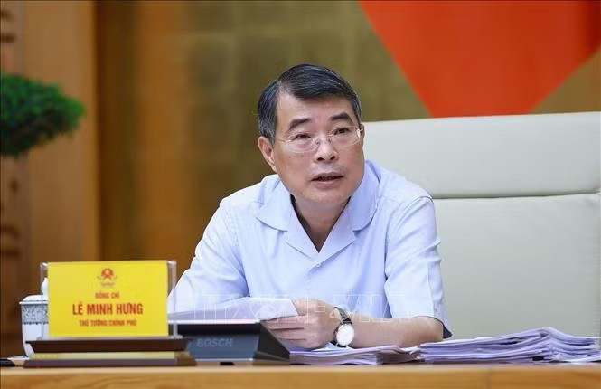 Thủ tướng Lê Minh Hưng chủ trì Hội nghị Ban Thường vụ Đảng uỷ Chính phủ về công tác đánh giá, xếp loại cán bộ. Ảnh: Dương Giang/TTXVN