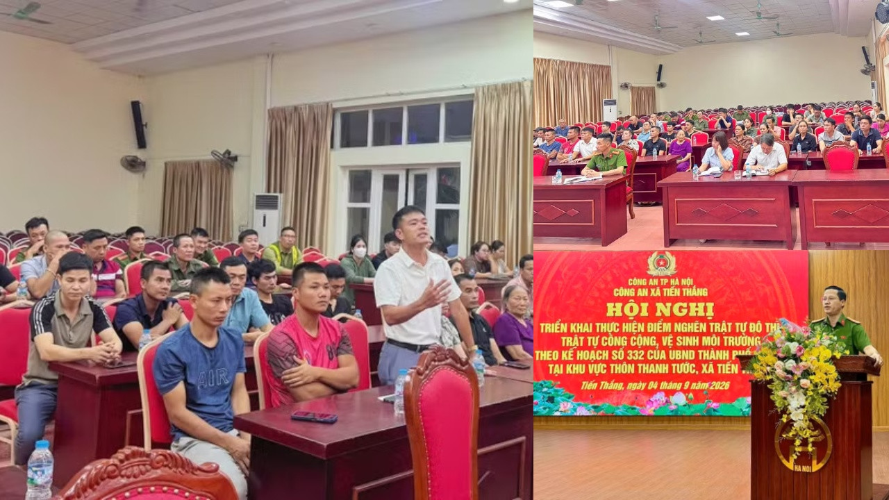 Nhiều địa phương tổ chức hội nghị đối thoại với các hộ kinh doanh, tiểu thương và nhân dân thôn Thanh Tước, tập trung trao đổi về những vấn đề còn tồn tại trong công tác bảo đảm trật tự đô thị , trật tự công cộng và vệ sinh môi trường trên địa bàn. Ảnh PV