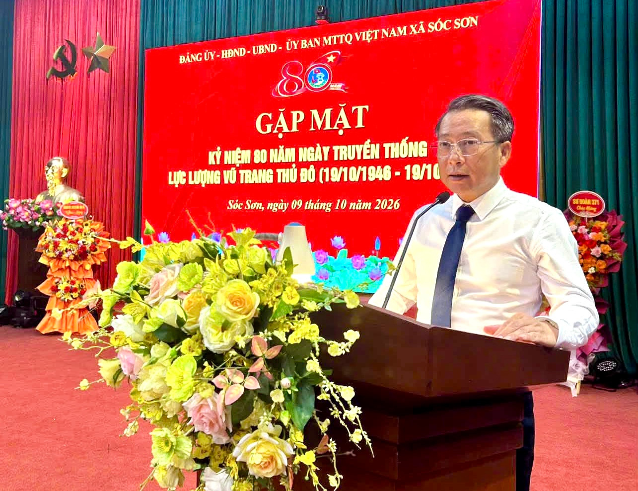 Phó Bí thư Thường trực Đảng ủy, Chủ tịch HĐND xã Sóc Sơn Vương Nguyên Minh phát biểu. Ảnh: Tùng Nguyễn.