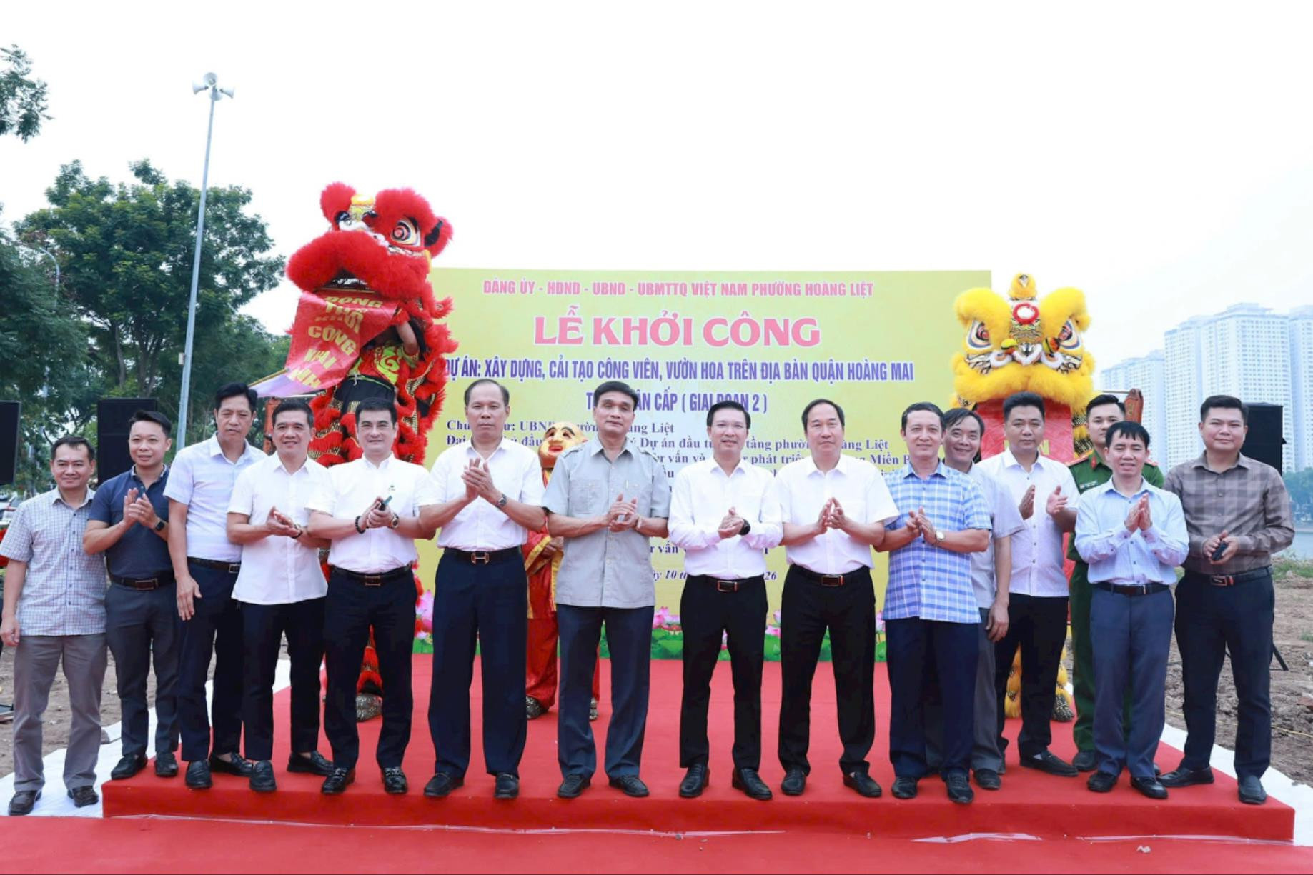 Phường Hoàng Liệt khởi công dự án Xây dựng, cải tạo công viên, vườn hoa