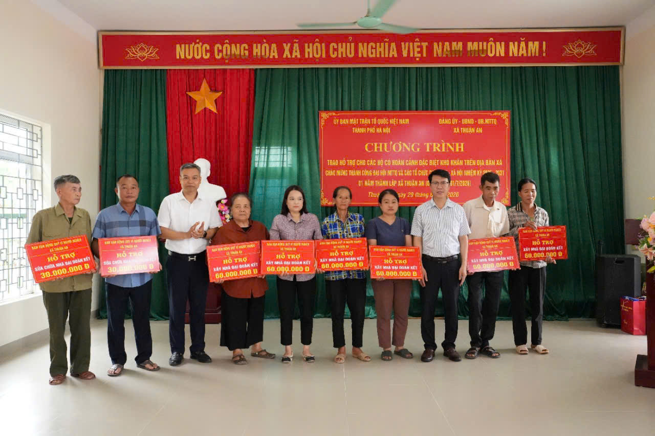 Các hộ gia đình có hoàn cảnh khó khăn tại xã Thuận An được hỗ trợ xây sửa nhà ở năm 2026. Ảnh: PV