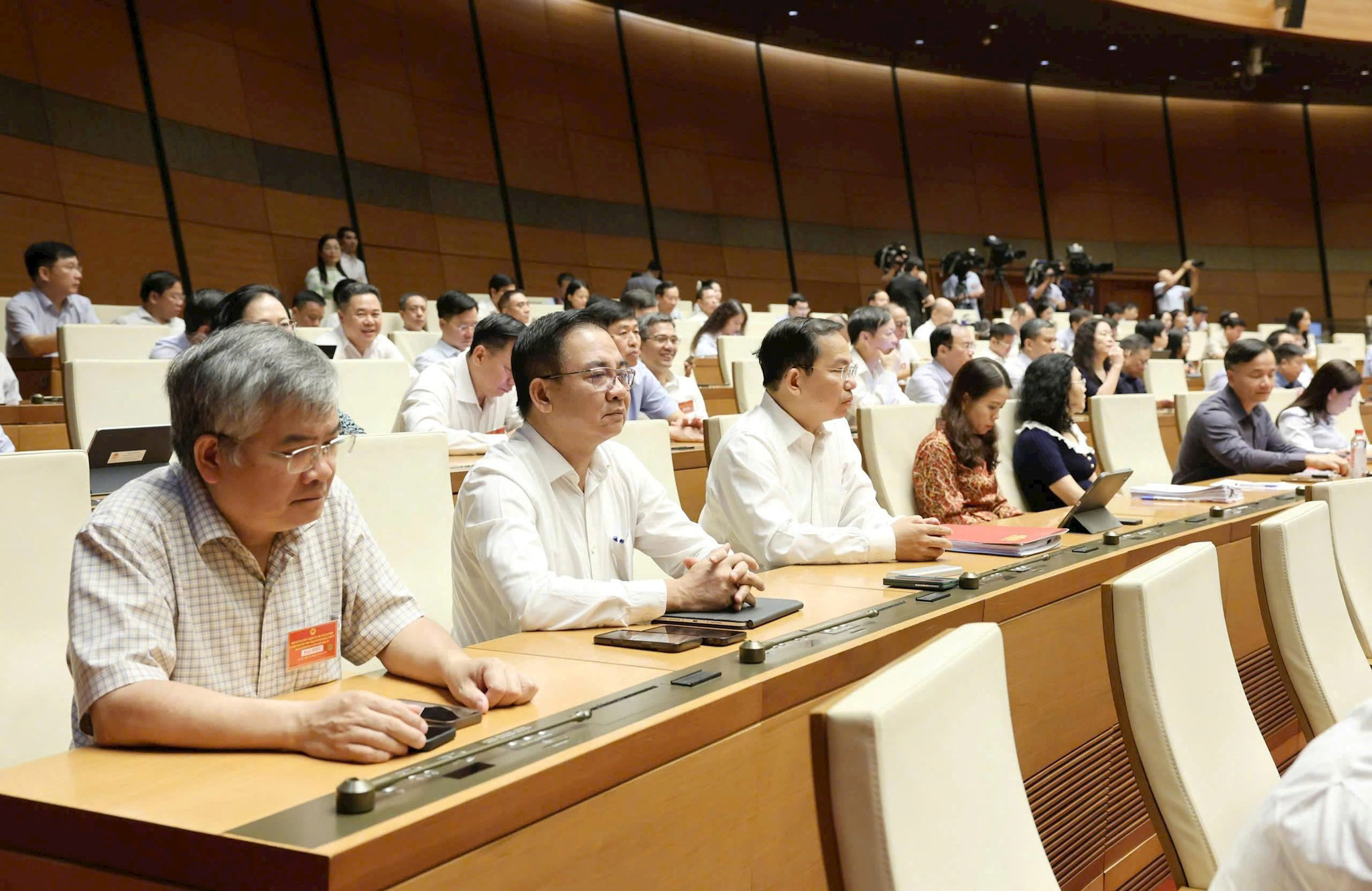 Các đại biểu dự tại điểm cầu Trung ương. Ảnh Quang Thái